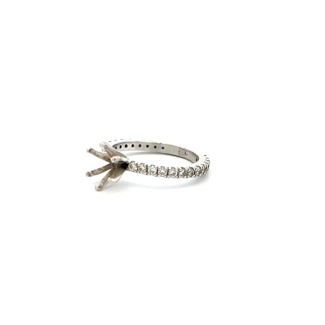 0.28 Carat Round Brilliant H VS Diamond Platinum Semi Mount Ring