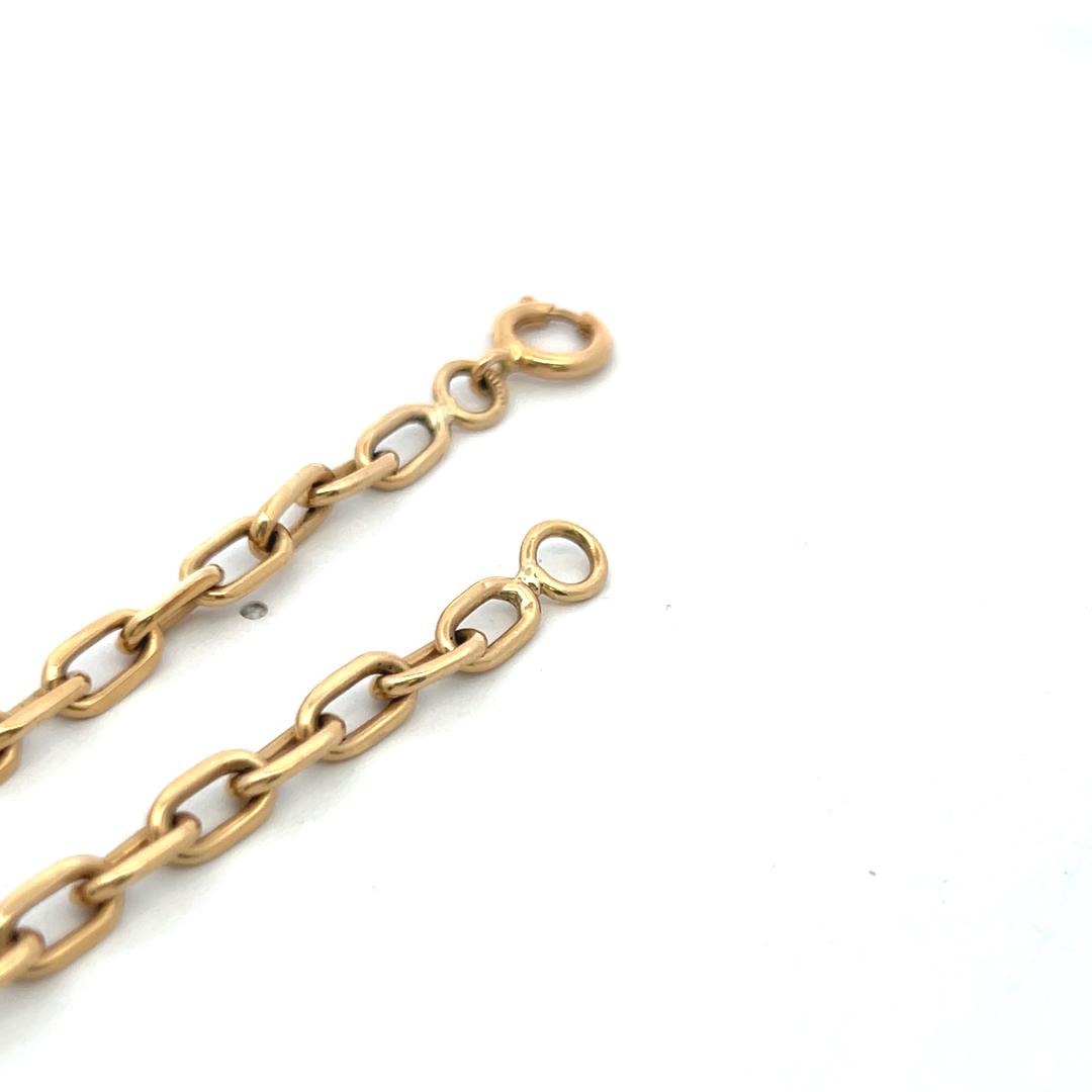 Vintage 34.10 Grams 18 Inch Long 14 Karat Yellow Gold Link Necklace