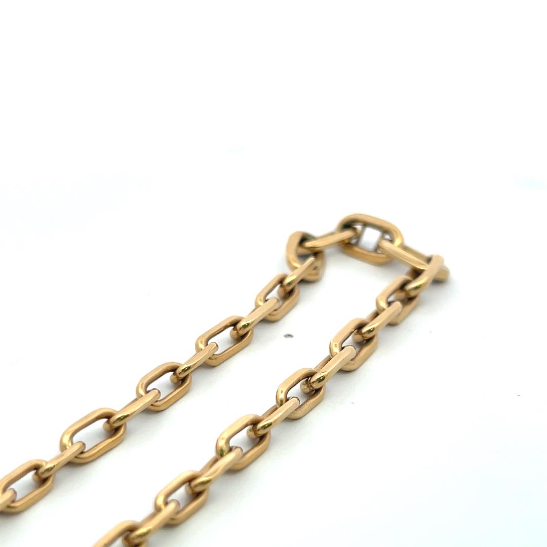 Vintage 34.10 Grams 18 Inch Long 14 Karat Yellow Gold Link Necklace