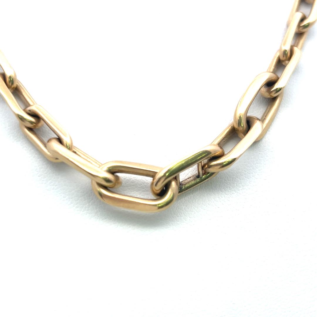 Vintage 34.10 Grams 18 Inch Long 14 Karat Yellow Gold Link Necklace