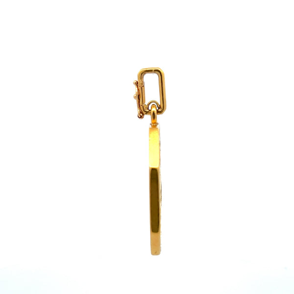 Vintage 60.98 Grams Tiger Medal 18 Karat Yellow Gold Pendant