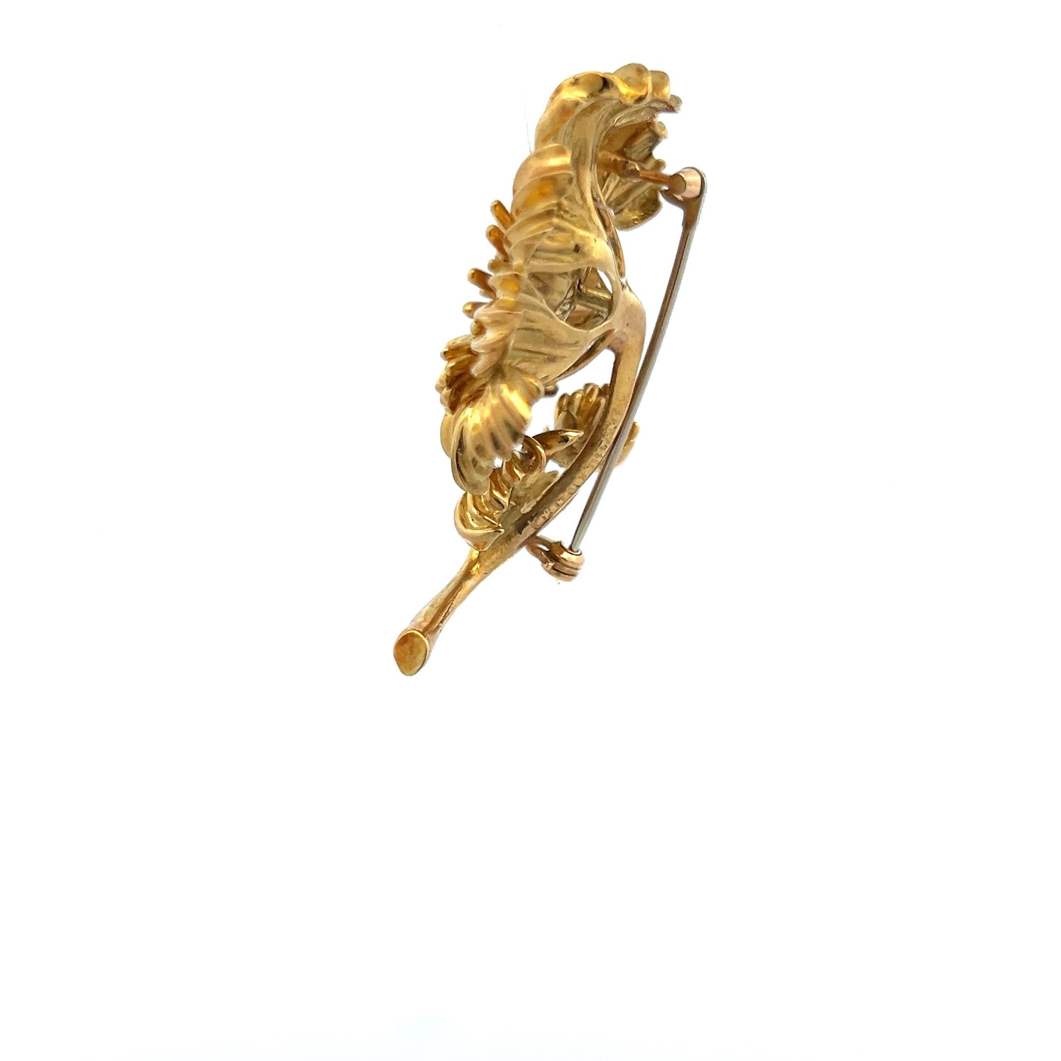 Tiffany & Co Vintage 33.72 Grams 18 Karat Yellow Gold Sunflower Pin Brooch