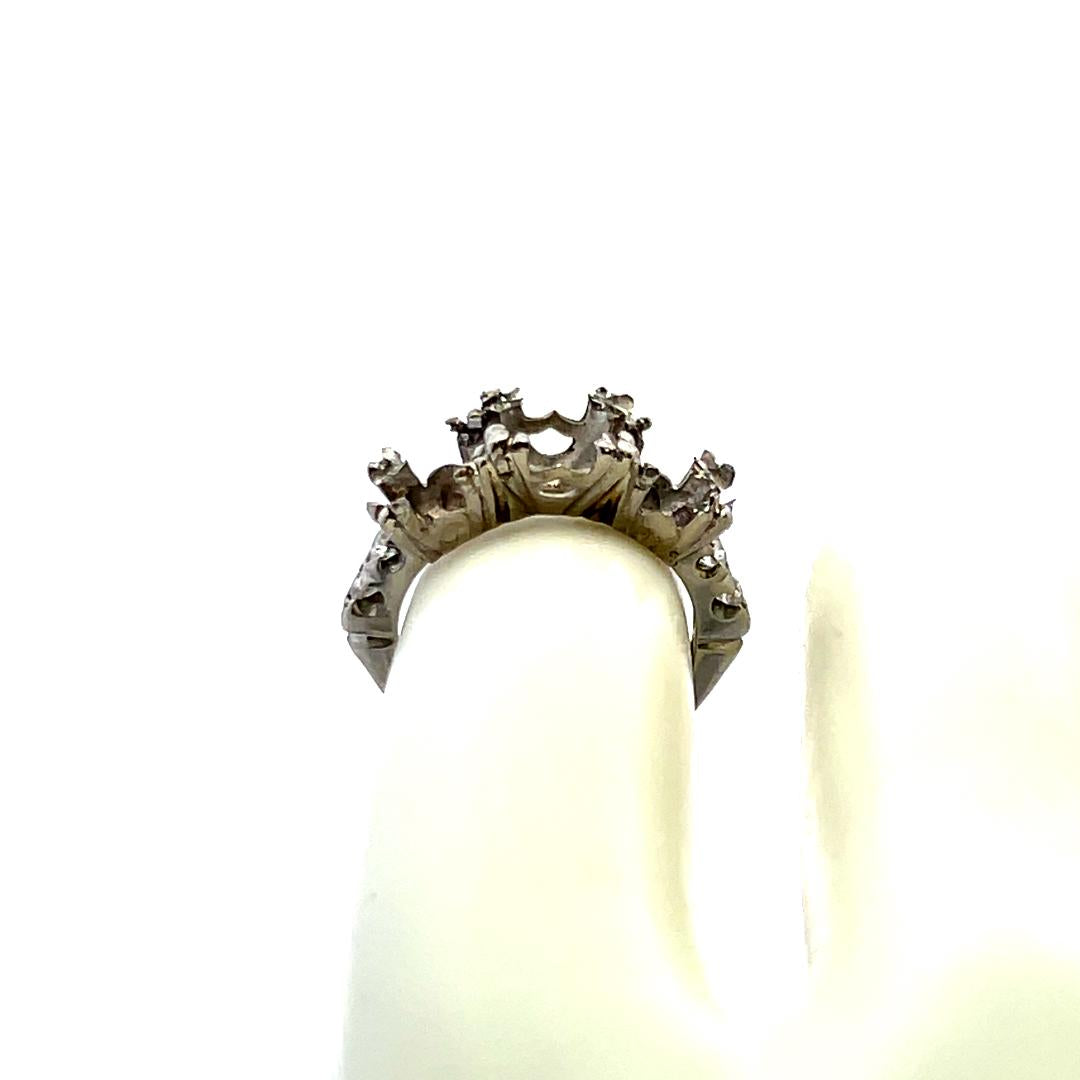 0.24 Carat Round Brilliant I SI1 Diamond Platinum Semi Mount Ring