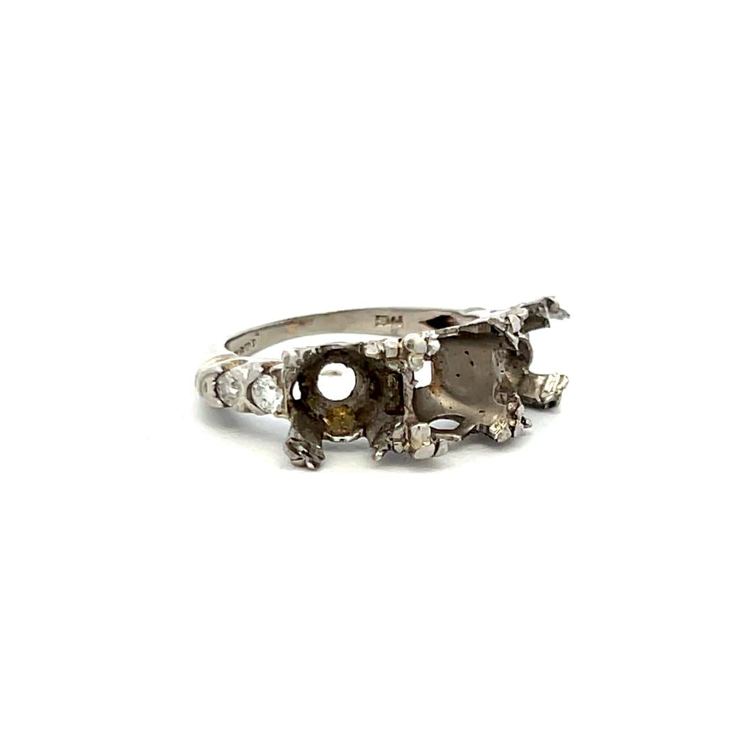 0.24 Carat Round Brilliant I SI1 Diamond Platinum Semi Mount Ring