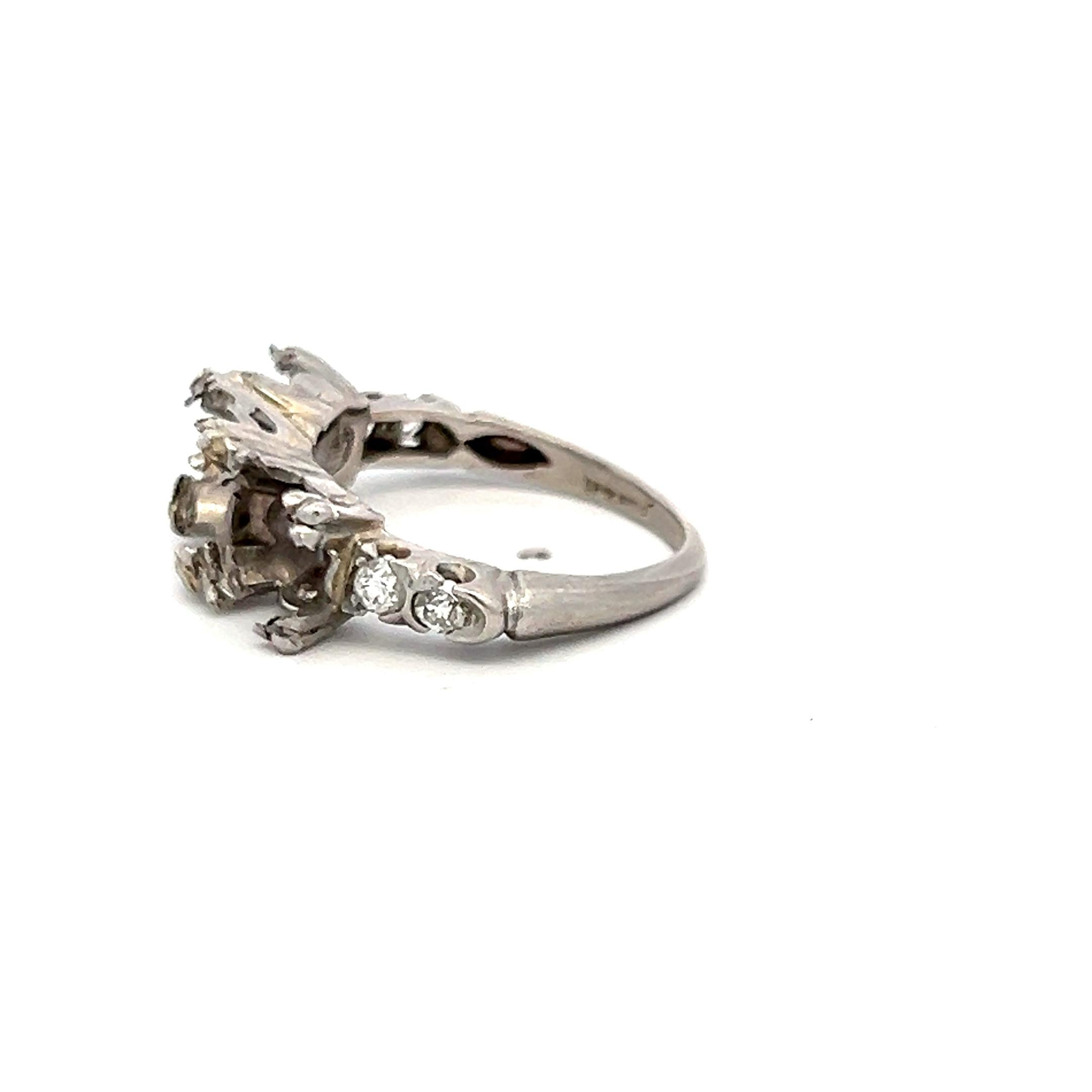 0.24 Carat Round Brilliant I SI1 Diamond Platinum Semi Mount Ring