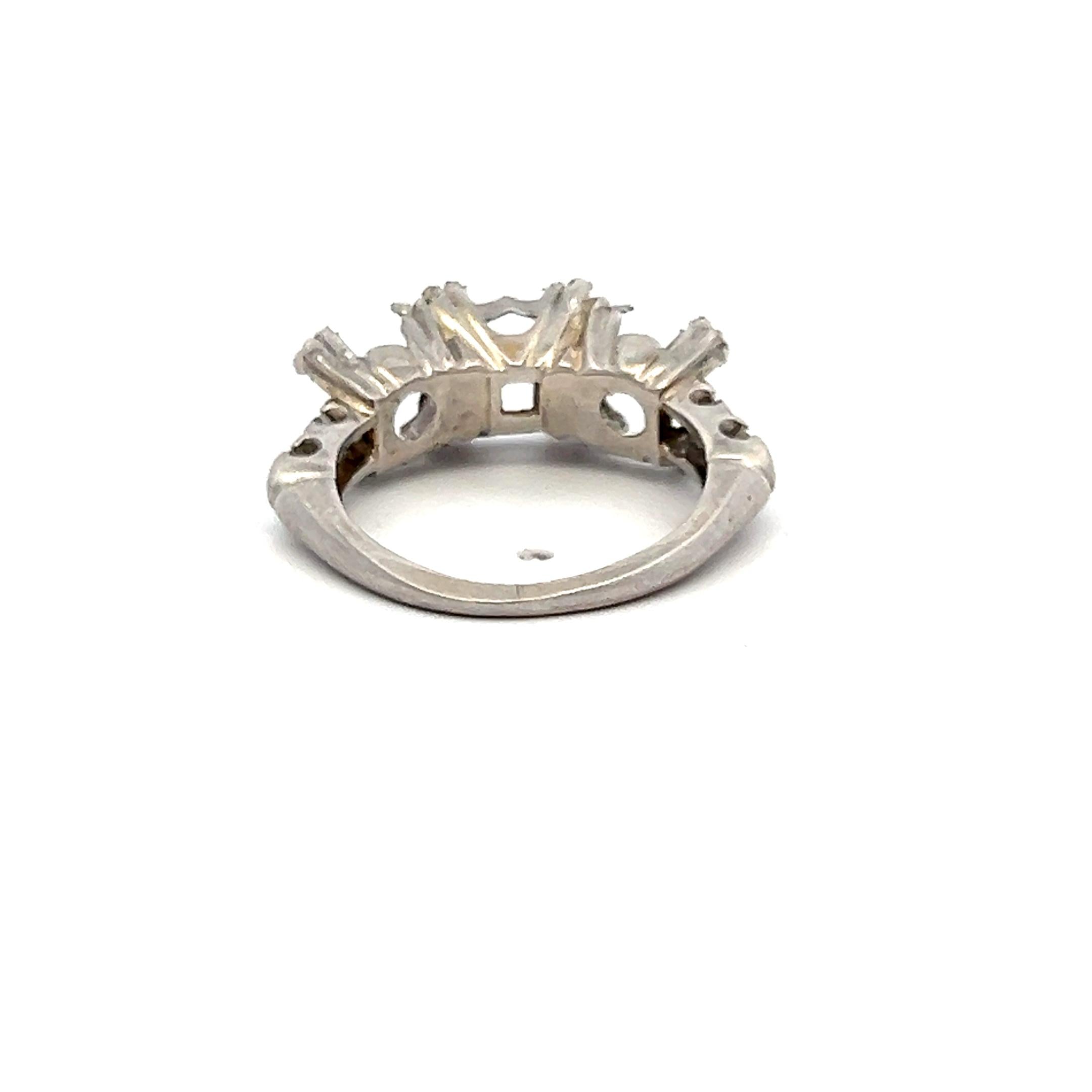 0.24 Carat Round Brilliant I SI1 Diamond Platinum Semi Mount Ring