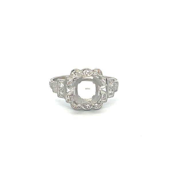 0.25 Carat Round Brilliant J VS Diamond Platinum Semi Mount Ring