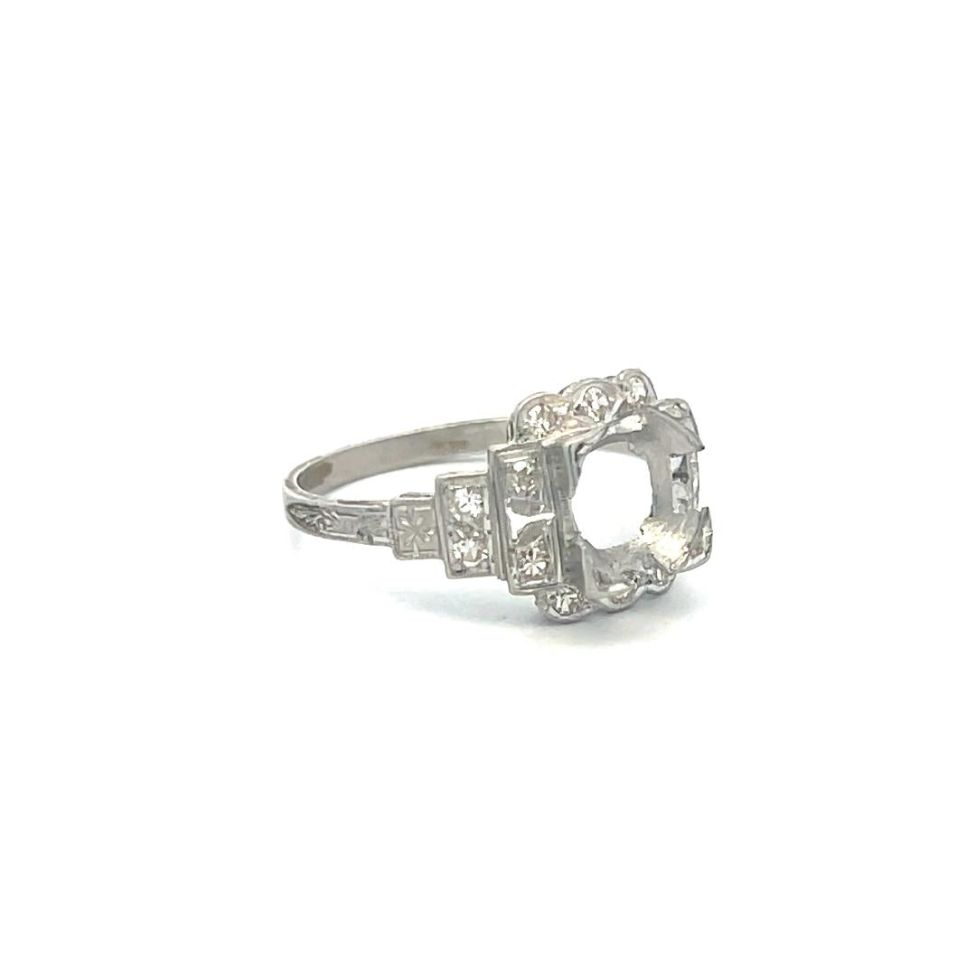 0.25 Carat Round Brilliant J VS Diamond Platinum Semi Mount Ring