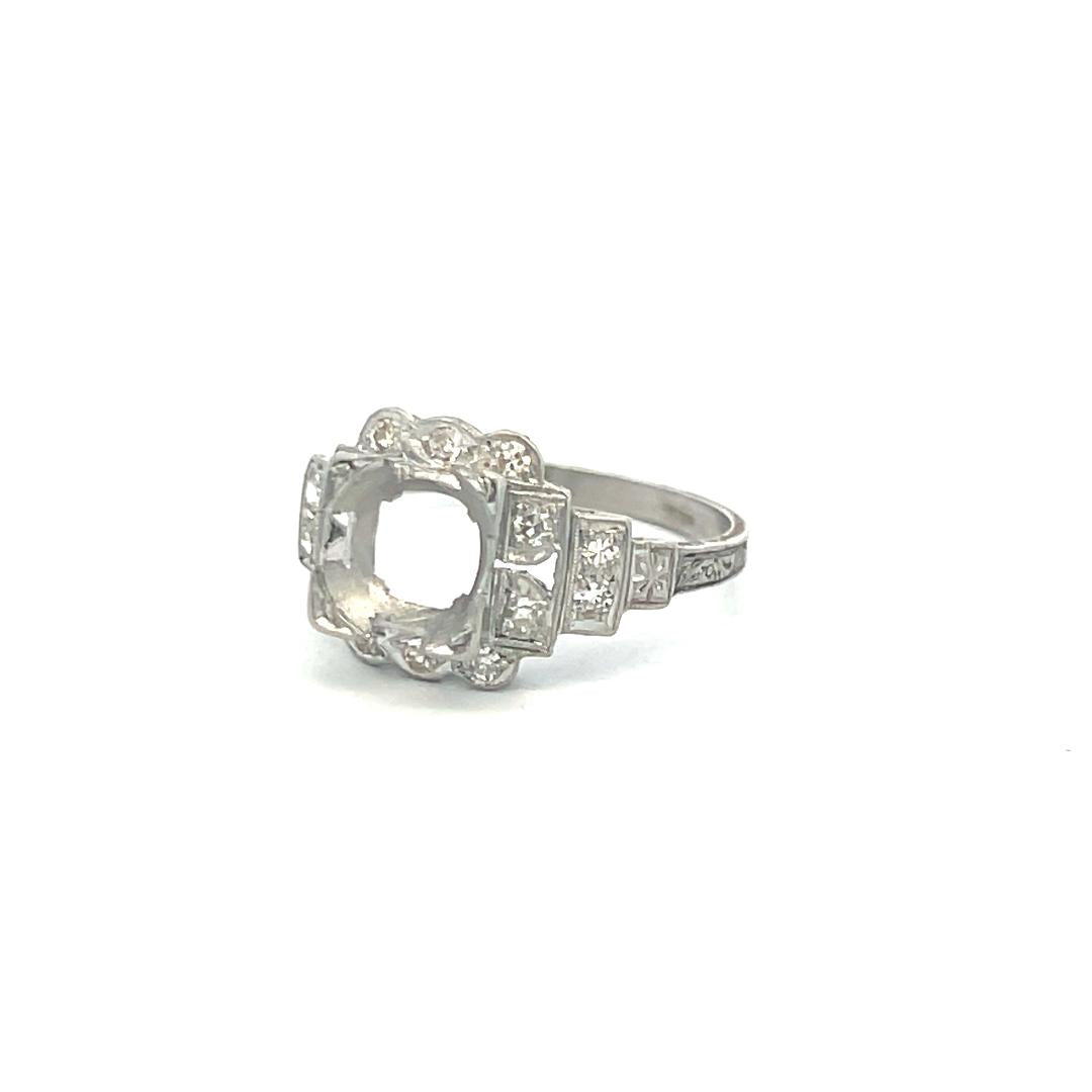 0.25 Carat Round Brilliant J VS Diamond Platinum Semi Mount Ring