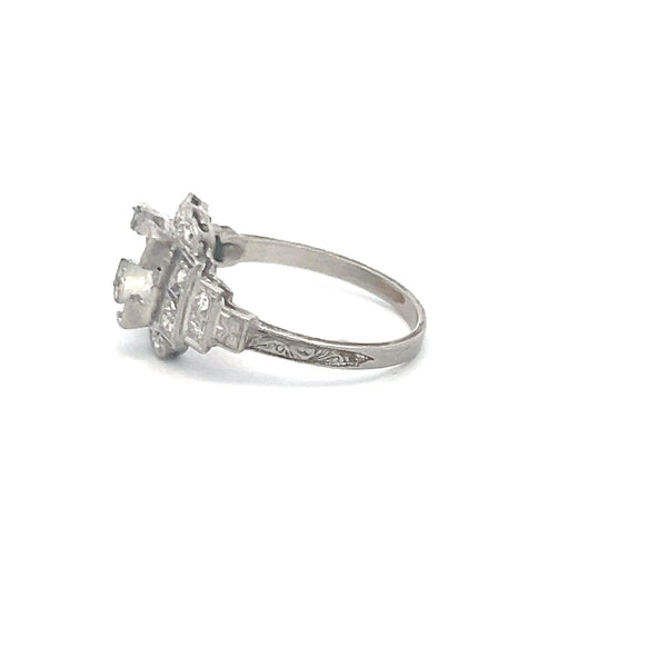 0.25 Carat Round Brilliant J VS Diamond Platinum Semi Mount Ring