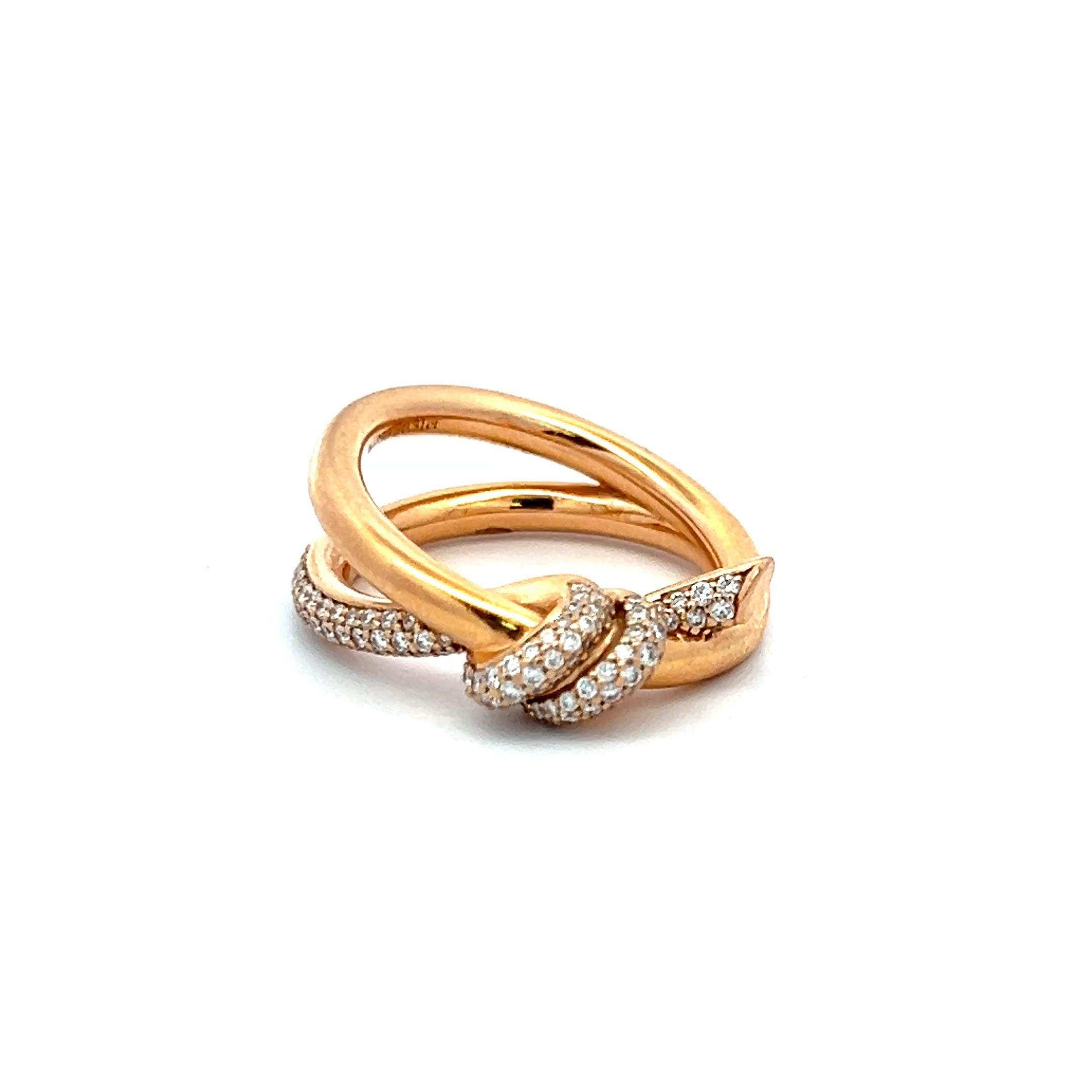 Tiffany & Co 0.31 Carat Round Brilliant F VS Diamond 18 Karat Rose Gold Band Rin