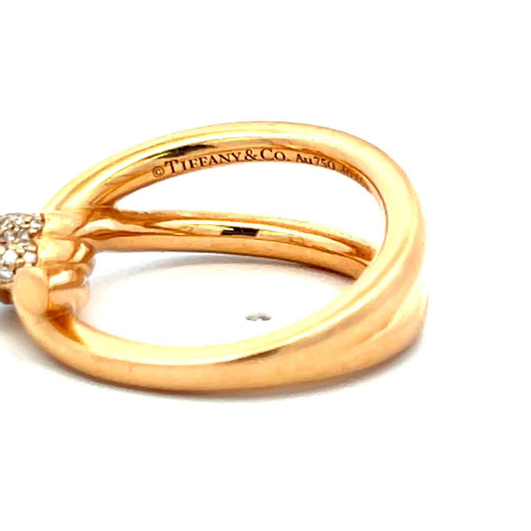 Tiffany & Co 0.31 Carat Round Brilliant F VS Diamond 18 Karat Rose Gold Band Rin