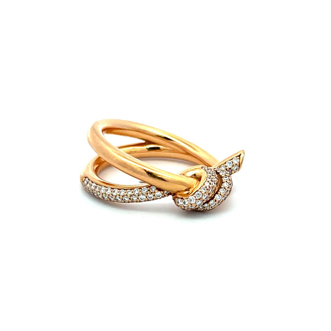 Tiffany & Co 0.31 Carat Round Brilliant F VS Diamond 18 Karat Rose Gold Band Rin