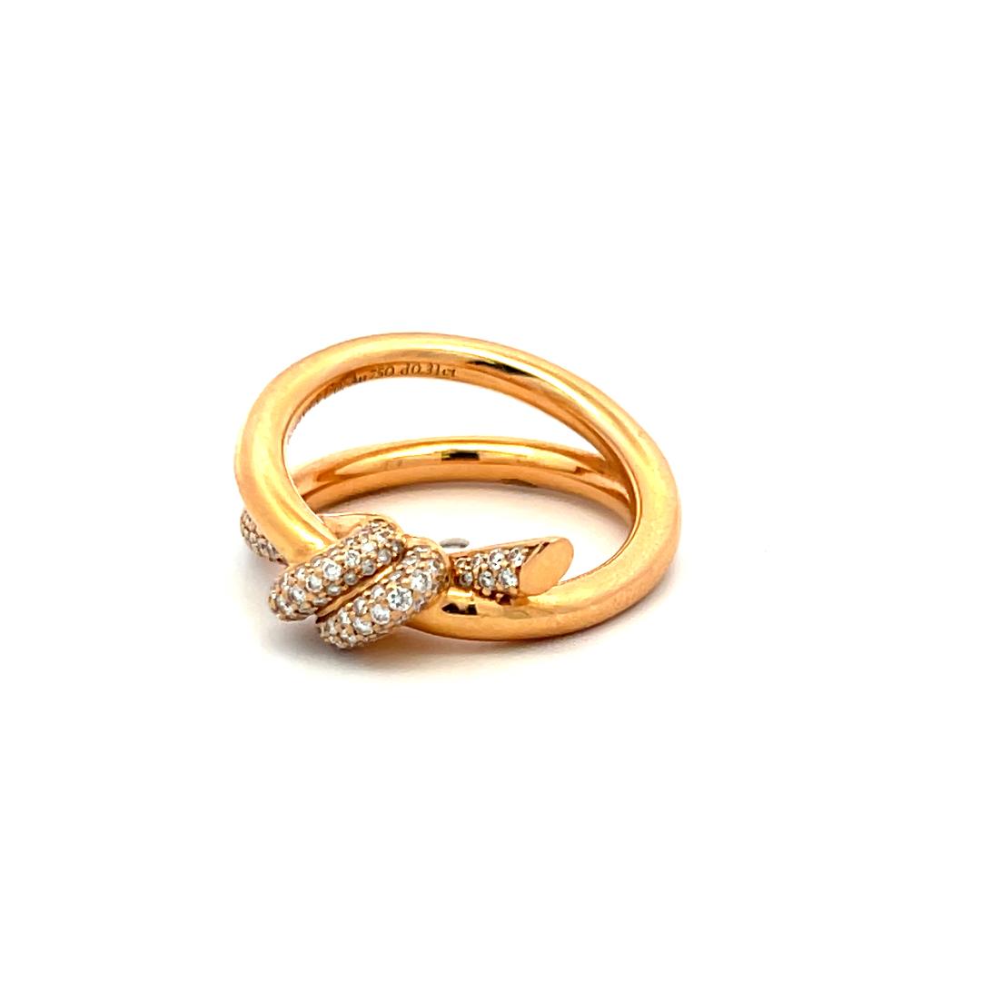 Tiffany & Co 0.31 Carat Round Brilliant F VS Diamond 18 Karat Rose Gold Band Rin