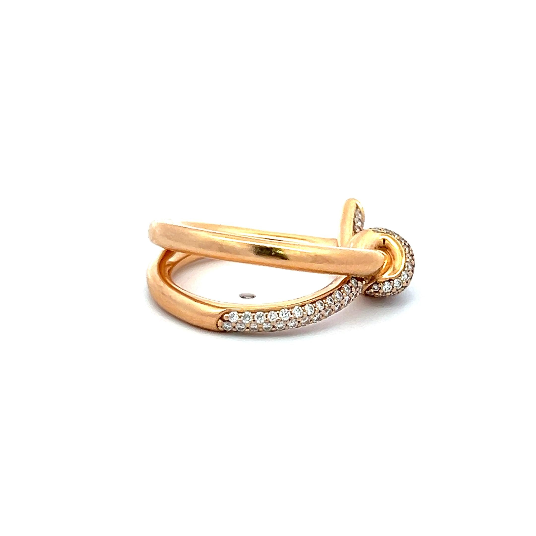 Tiffany & Co 0.31 Carat Round Brilliant F VS Diamond 18 Karat Rose Gold Band Rin