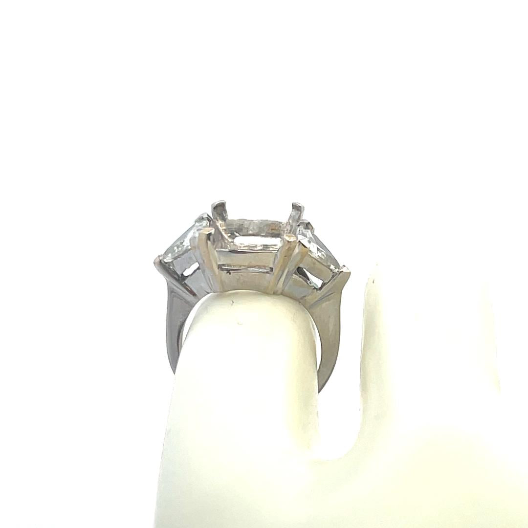 1.68 Carat Triangular Shape Diamond 18 Karat White Gold Semi Mount Ring