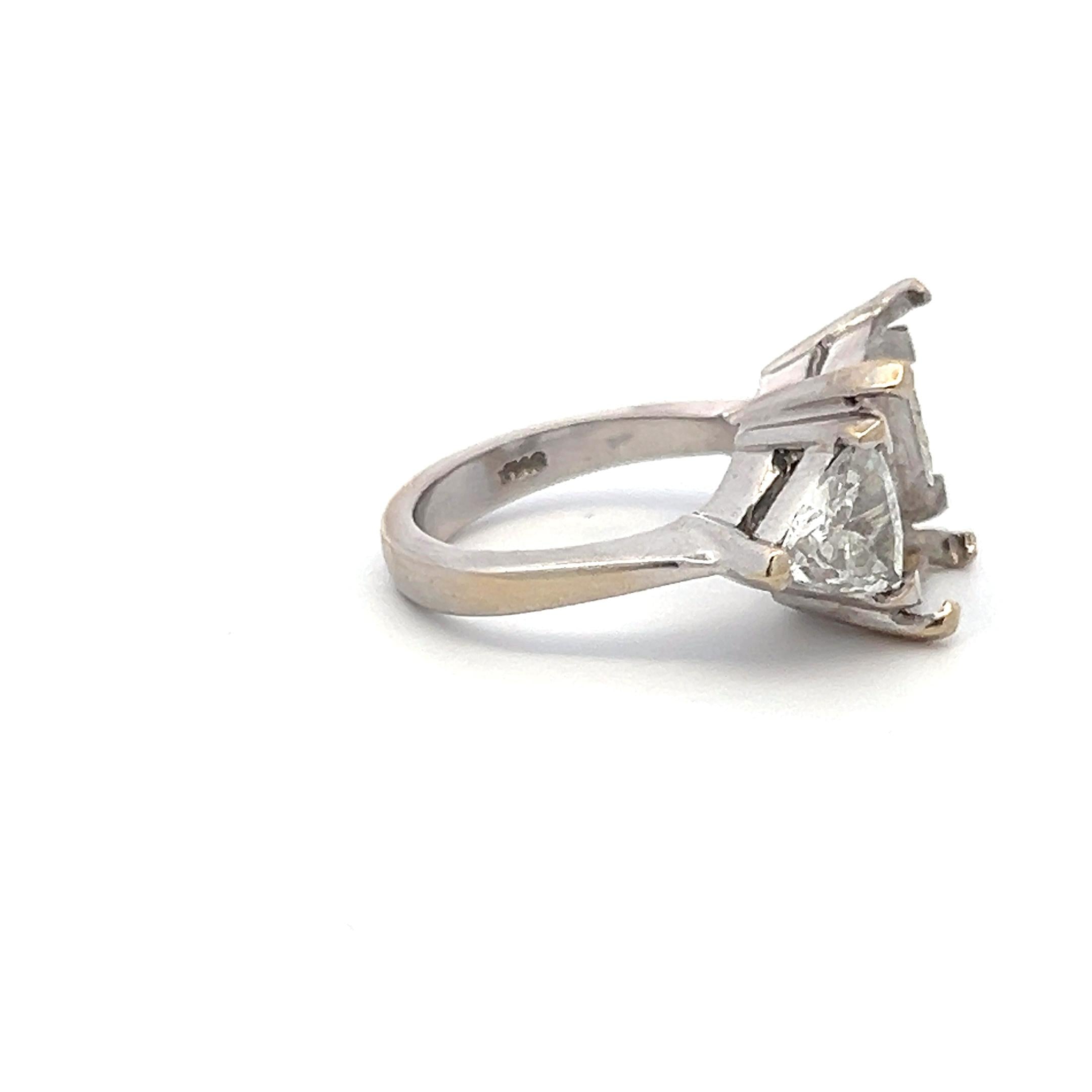 1.68 Carat Triangular Shape Diamond 18 Karat White Gold Semi Mount Ring