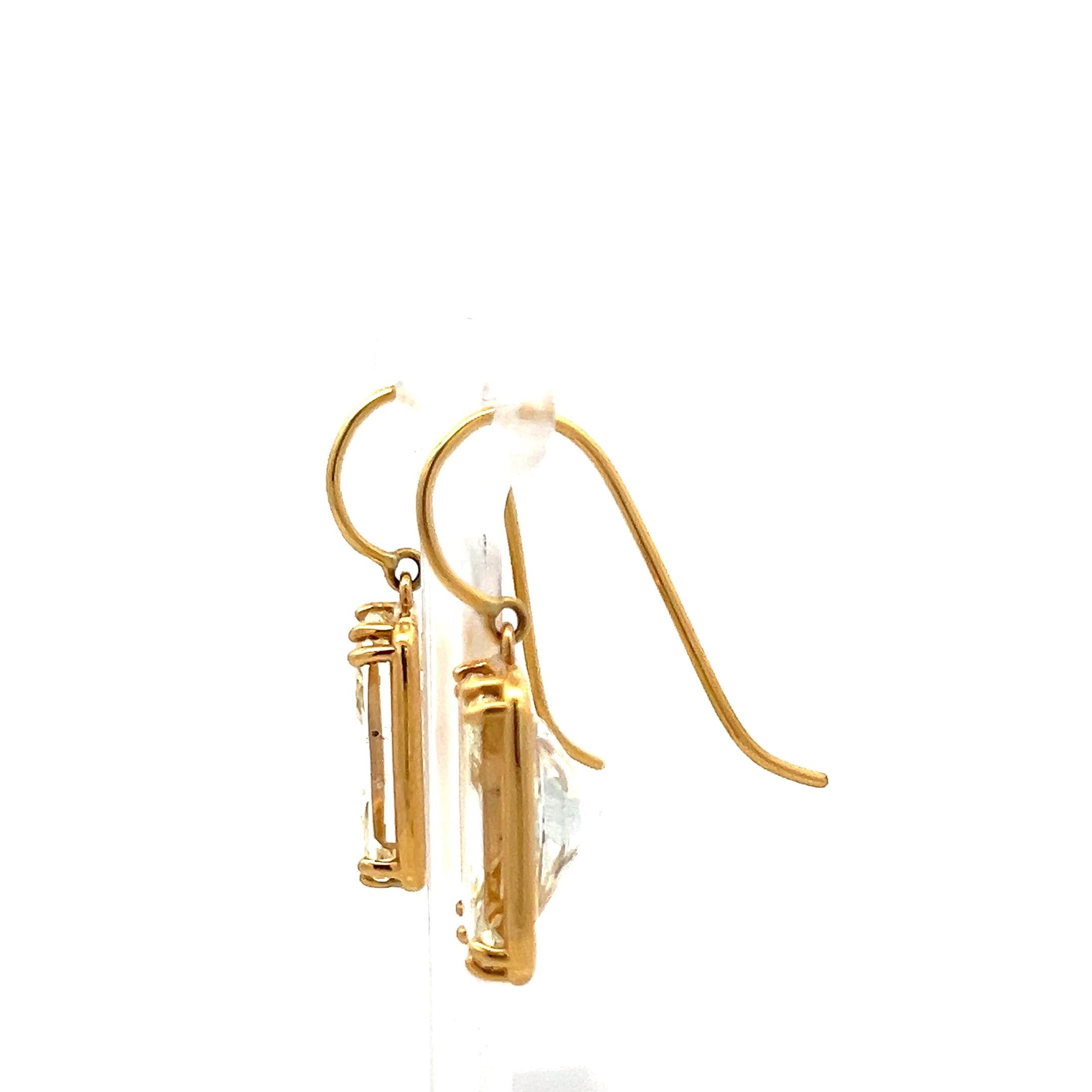 18K Yellow Gold Drop Earrings with 17.84 Carat Radiant Cut FCLY-SI1 Diamonds