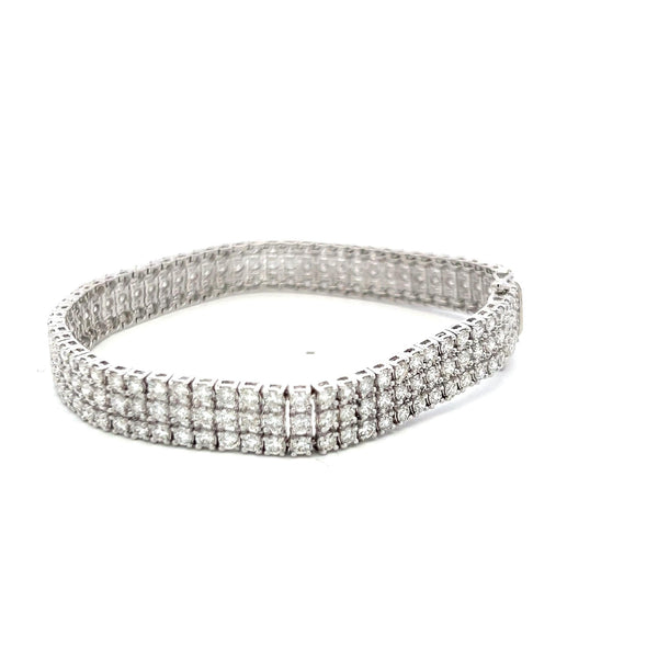 8.00 Carat Round Brilliant Diamond 18 Karat White Gold Tennis Bracelet