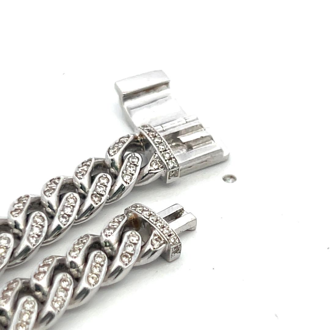 3.15 Carat Round Brilliant H VS Diamond 14 Karat White Gold Chain Necklace