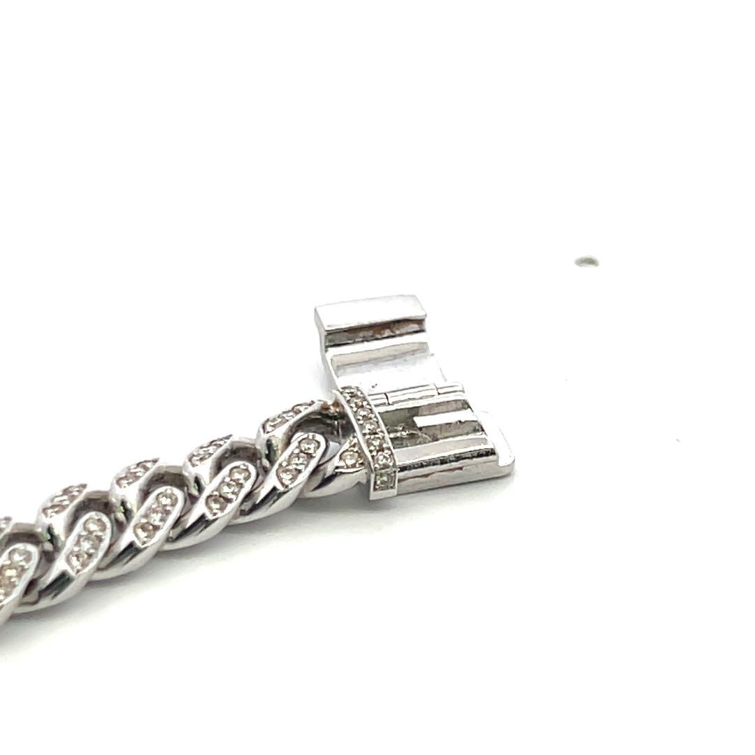 3.15 Carat Round Brilliant H VS Diamond 14 Karat White Gold Chain Necklace