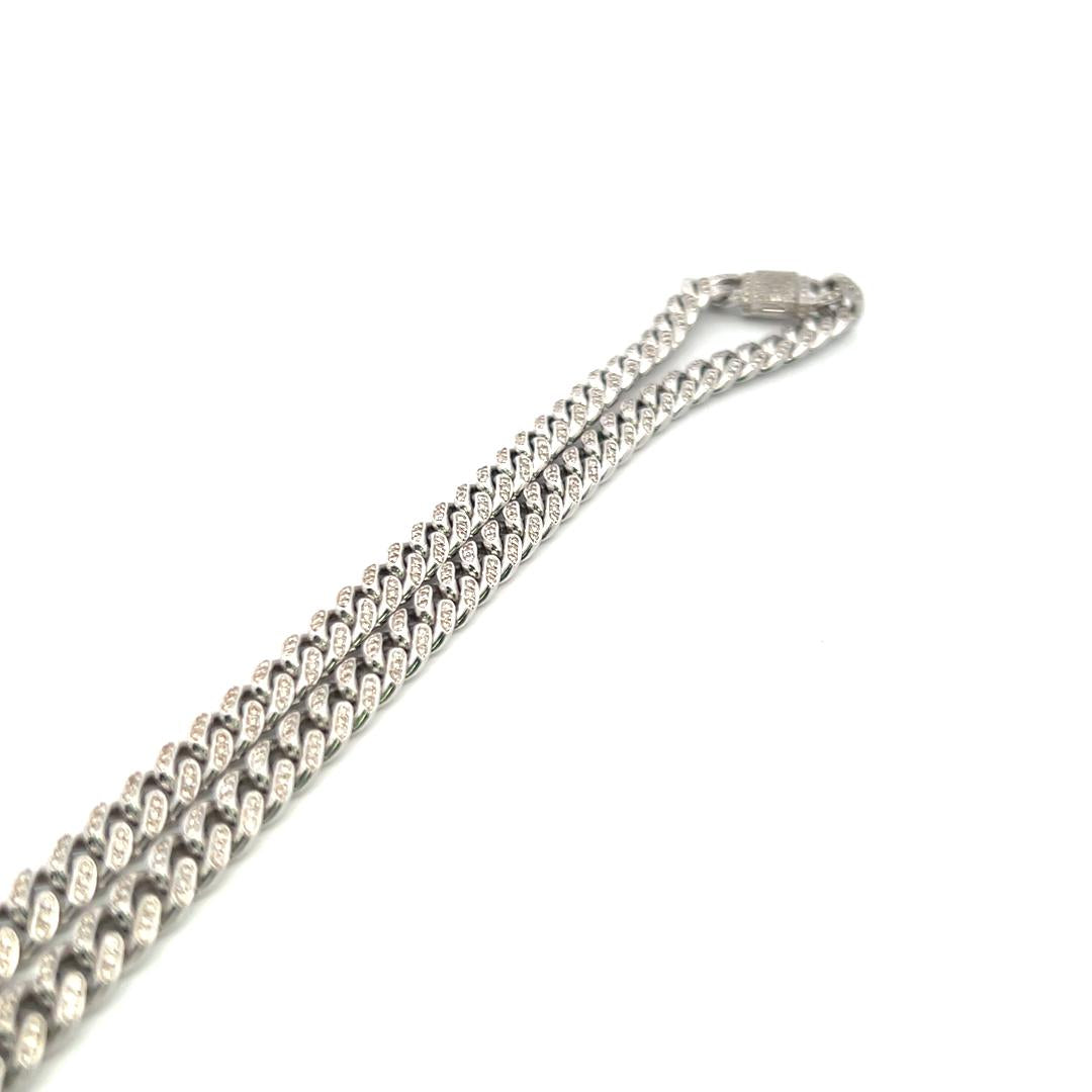 3.15 Carat Round Brilliant H VS Diamond 14 Karat White Gold Chain Necklace