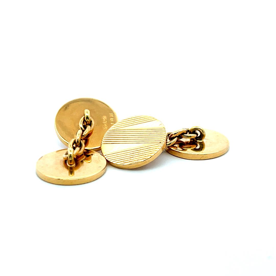 Bvlgari 18K Yellow Gold Chain Link Cufflinks 18.92 Grams