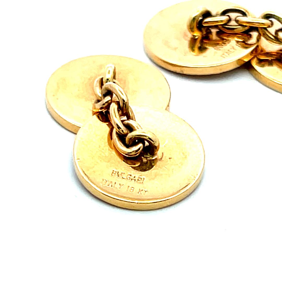Bvlgari 18K Yellow Gold Chain Link Cufflinks 18.92 Grams