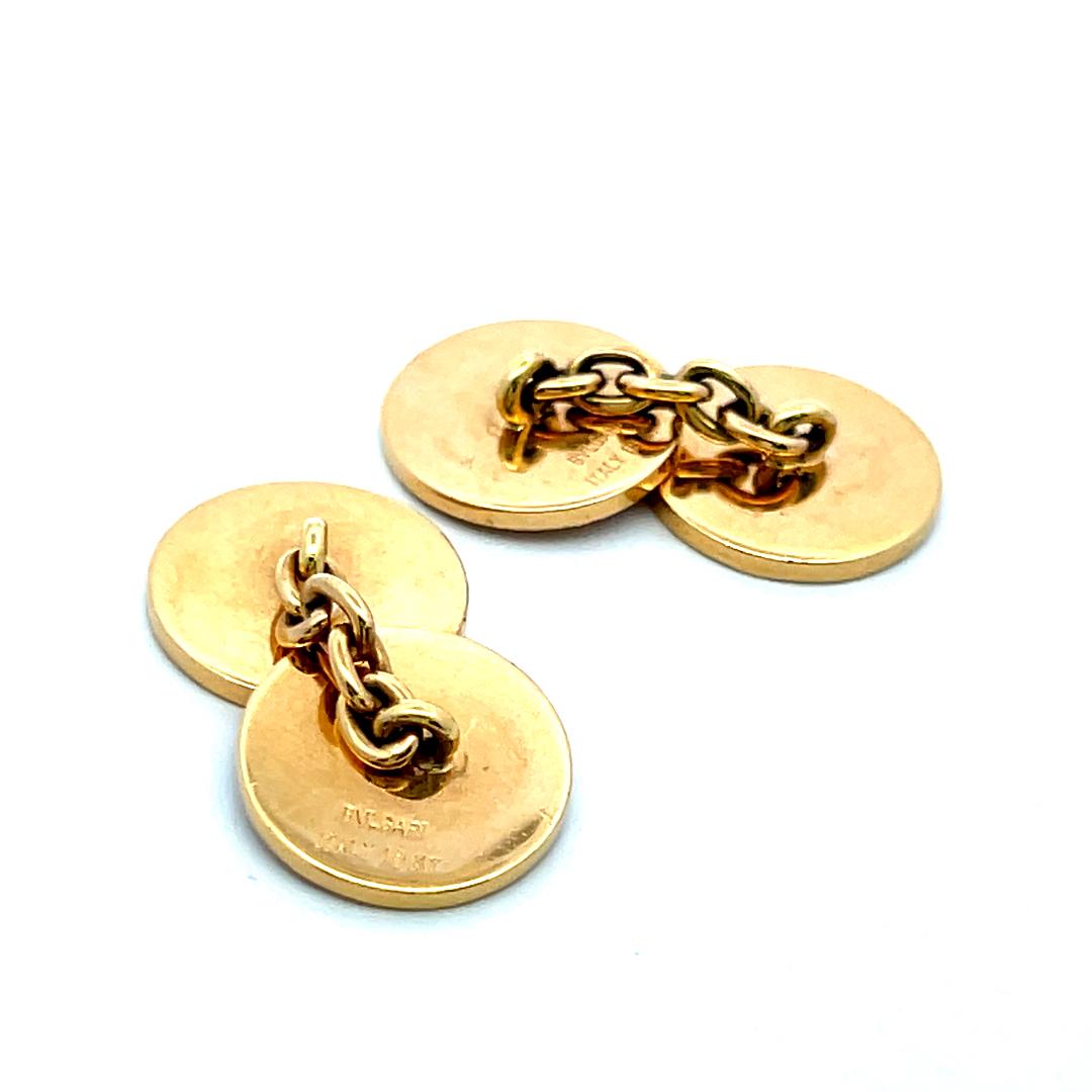 Bvlgari 18K Yellow Gold Chain Link Cufflinks 18.92 Grams