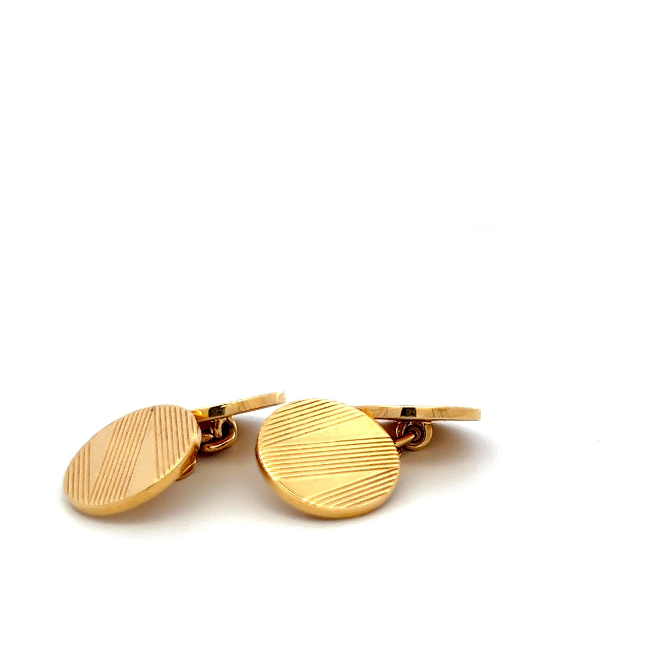 Bvlgari 18K Yellow Gold Chain Link Cufflinks 18.92 Grams