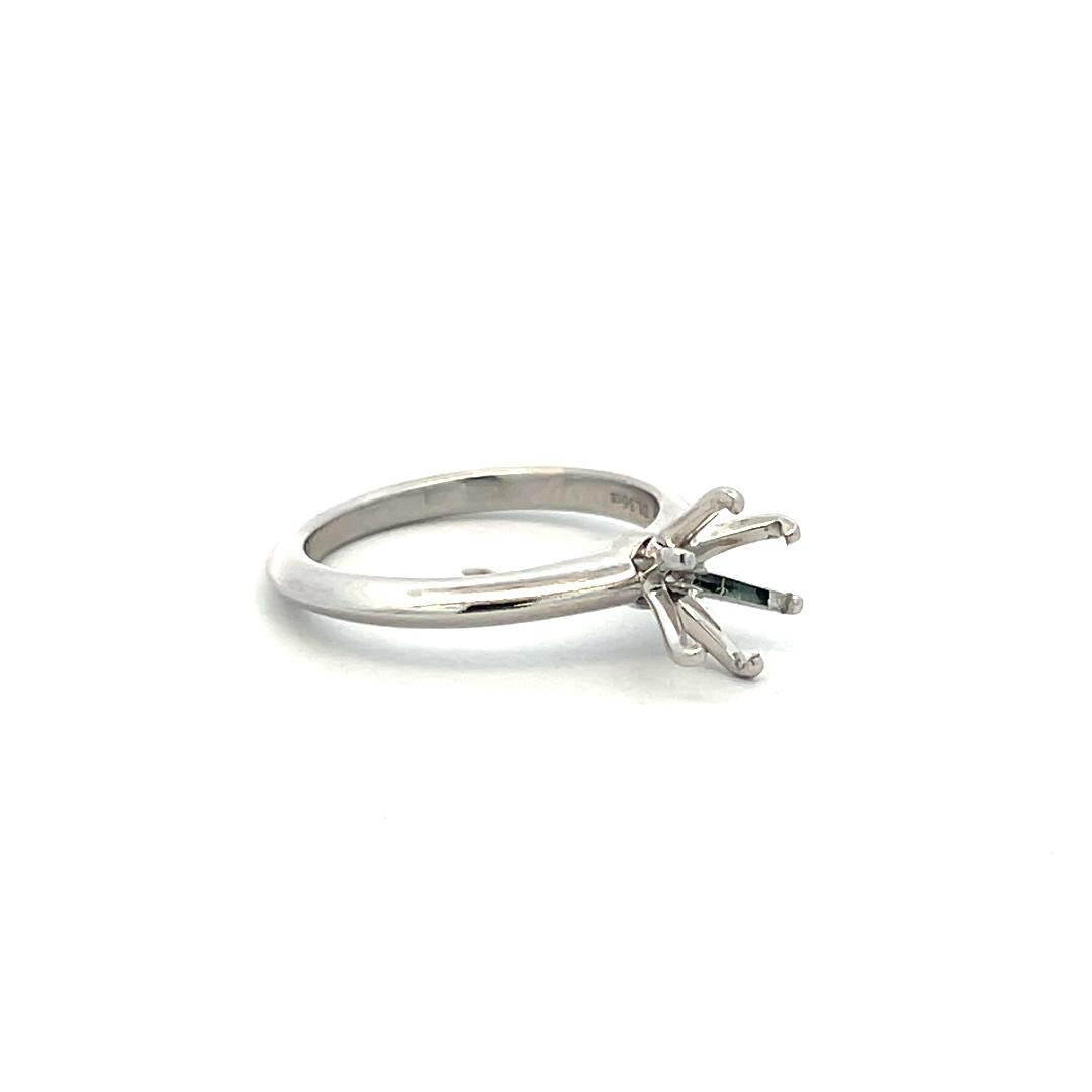 Tiffany & Co Platinum Semi Mount Ring Holds 1.36 Carat Stone Size 6