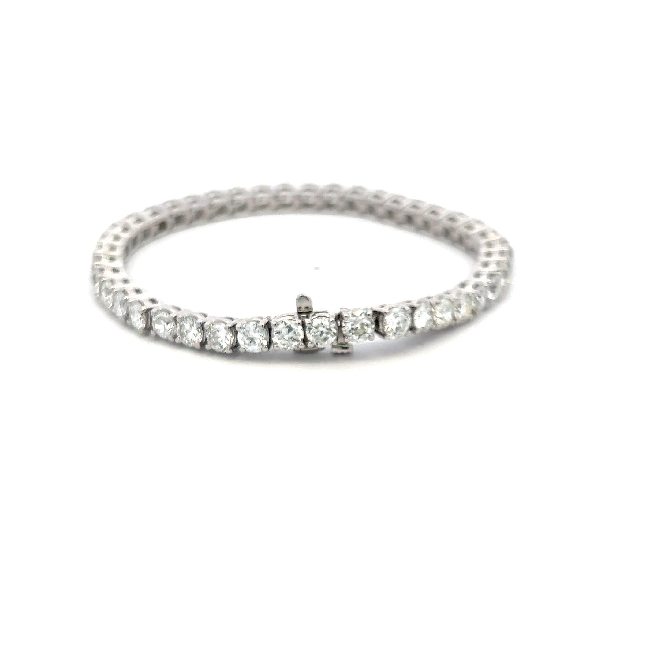 12.00ct Round Brilliant I VS Diamond Tennis Bracelet in Platinum
