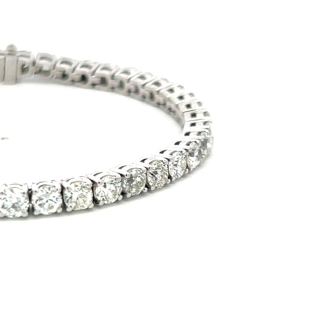 12.00ct Round Brilliant I VS Diamond Tennis Bracelet in Platinum