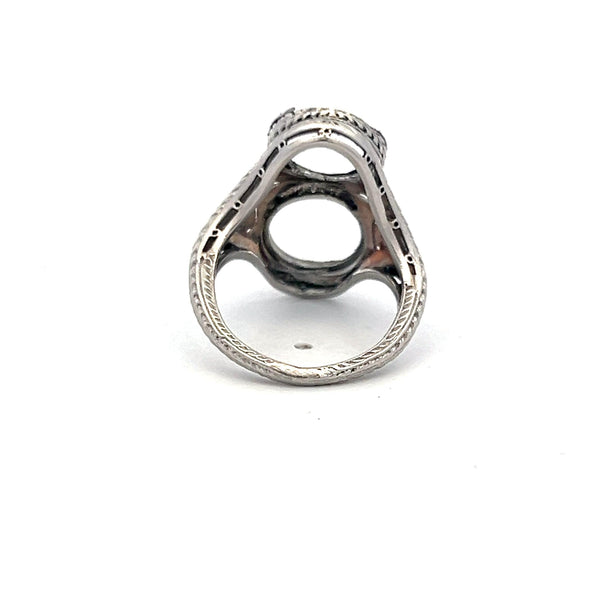 Vintage 6.10 Grams Platinum Semi Mount Two Stone Ring Hold 2.5-3 carat stone
