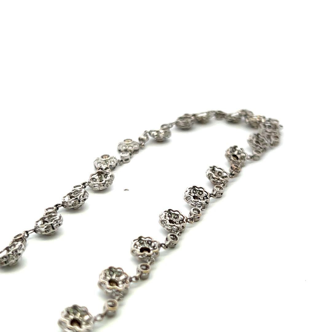 6.00 Carat Round Brilliant Fancy Brown Diamond 18K White Gold Station Necklace