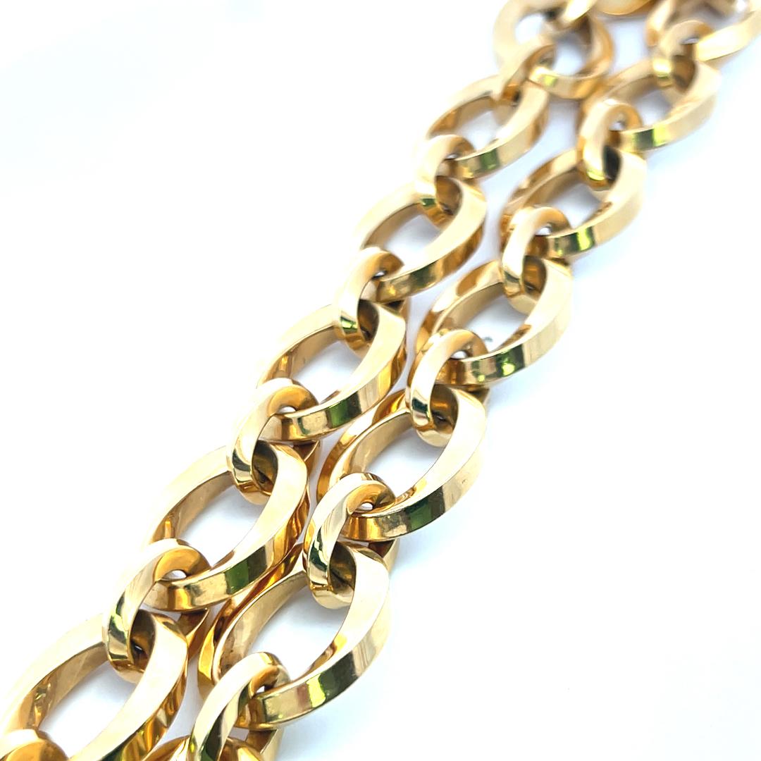 Tiffany & Co Vintage 209 Grams 18 Karat Yellow Gold Link Necklace