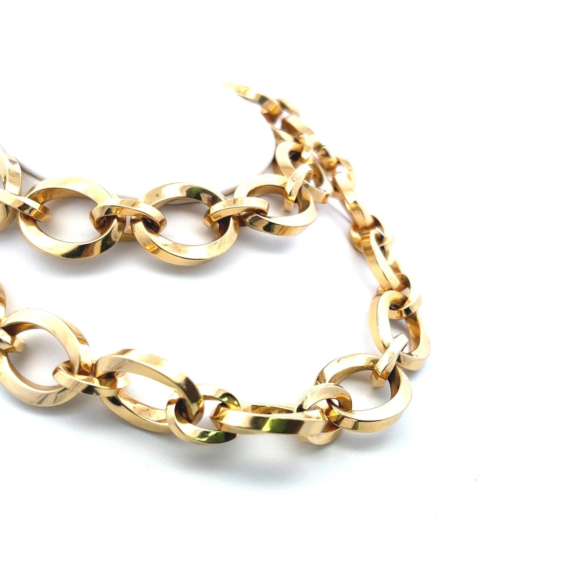 Tiffany & Co Vintage 209 Grams 18 Karat Yellow Gold Link Necklace