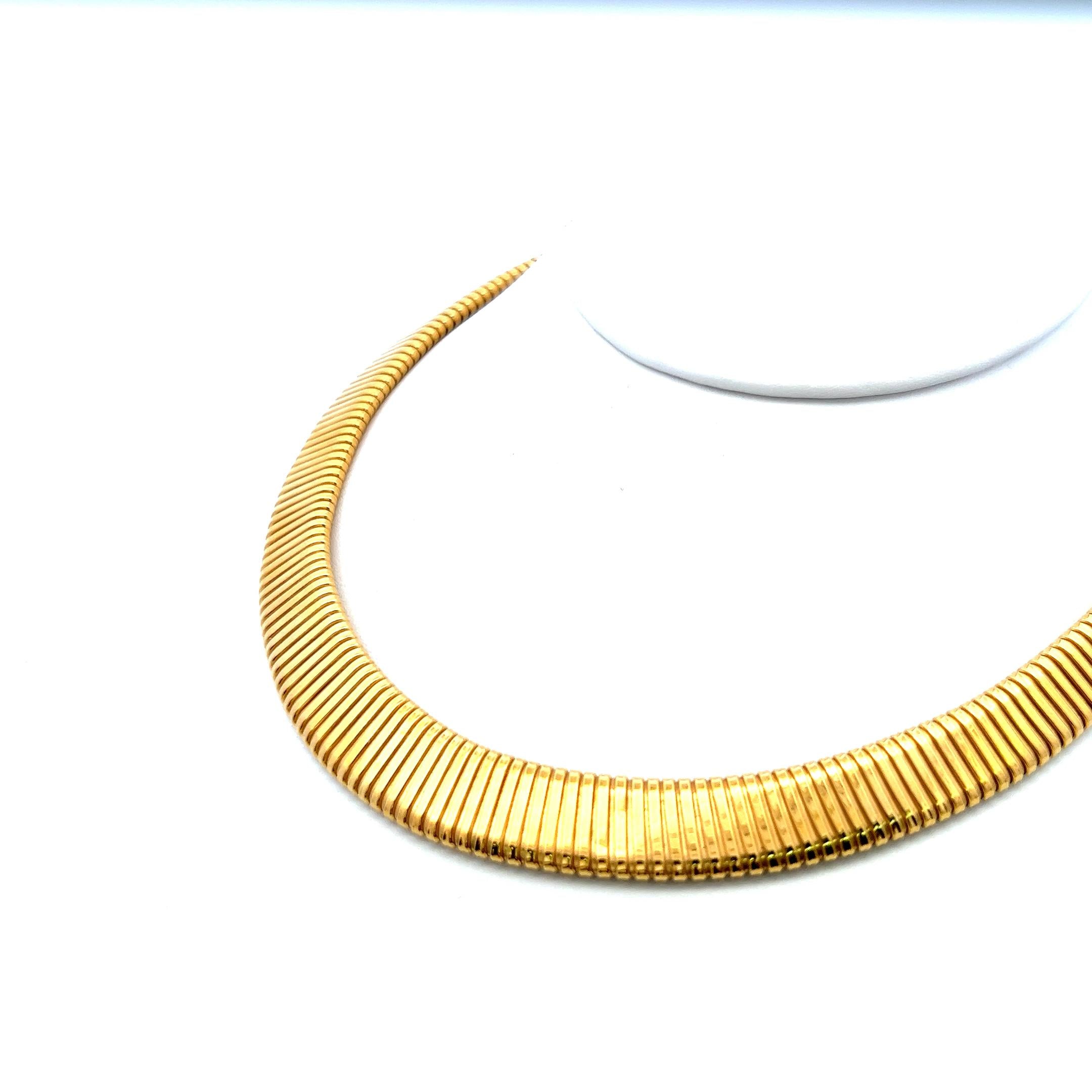 Van Cleef & Arpels 18 Karat Yellow Gold Tubogas Choker Necklace