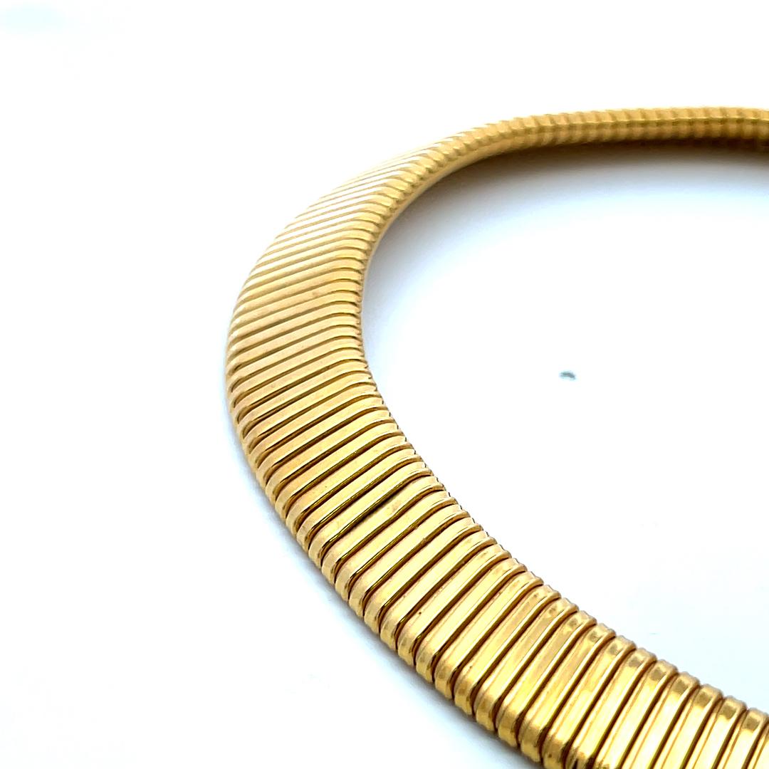 Van Cleef & Arpels 18 Karat Yellow Gold Tubogas Choker Necklace
