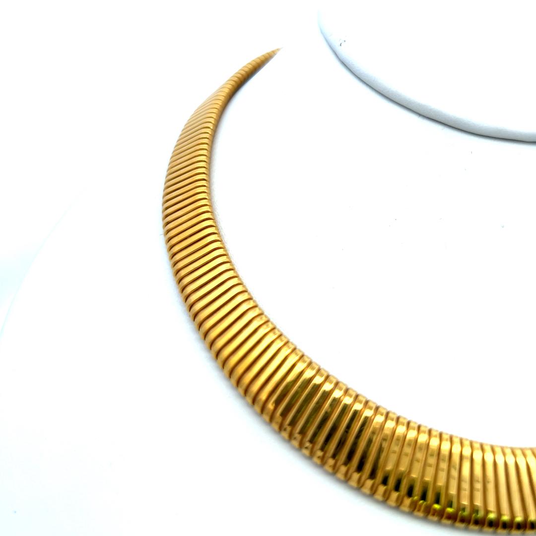 Van Cleef & Arpels 18 Karat Yellow Gold Tubogas Choker Necklace
