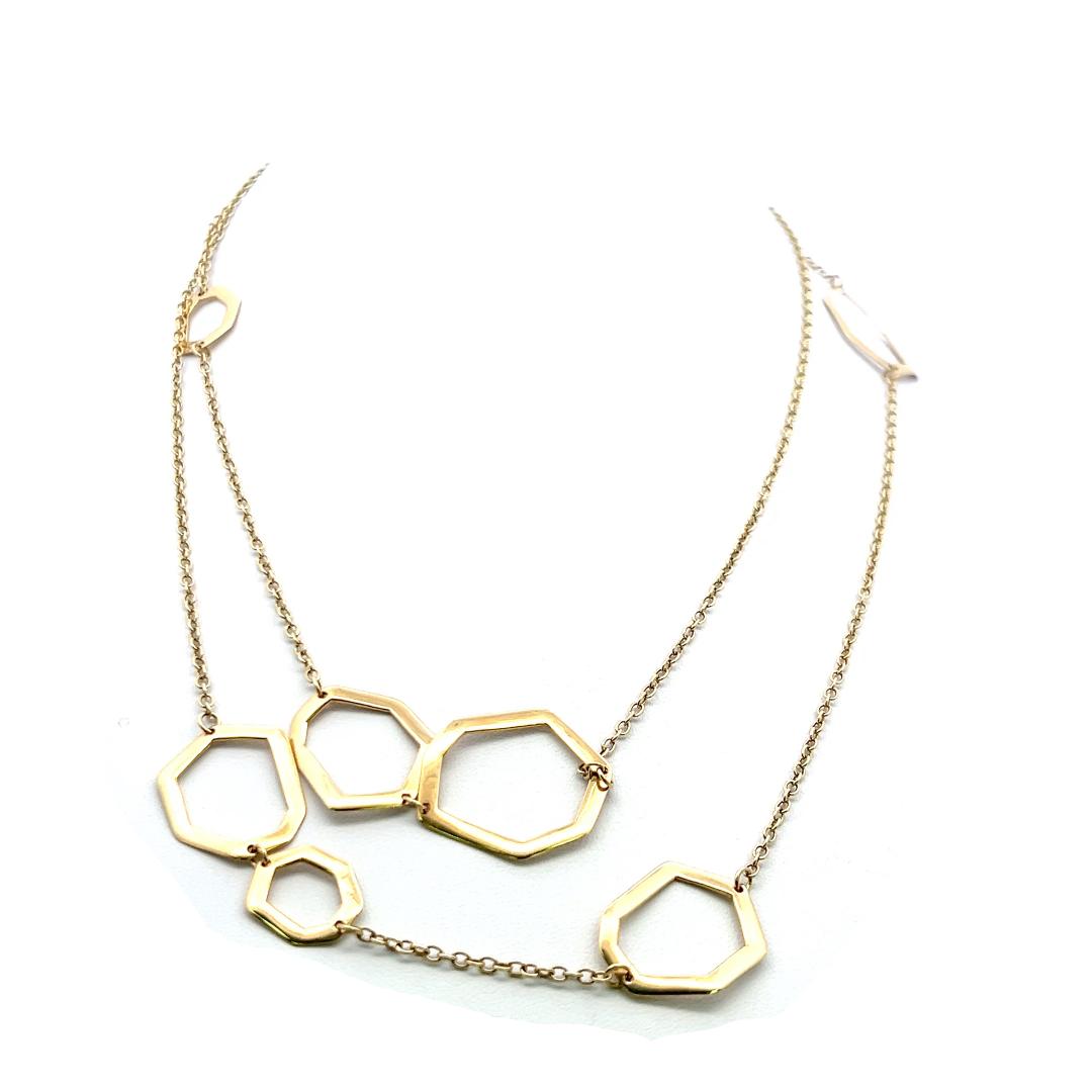 Ippolita Vintage 18K Yellow Gold Geometric Station Necklace 18.5 Grams