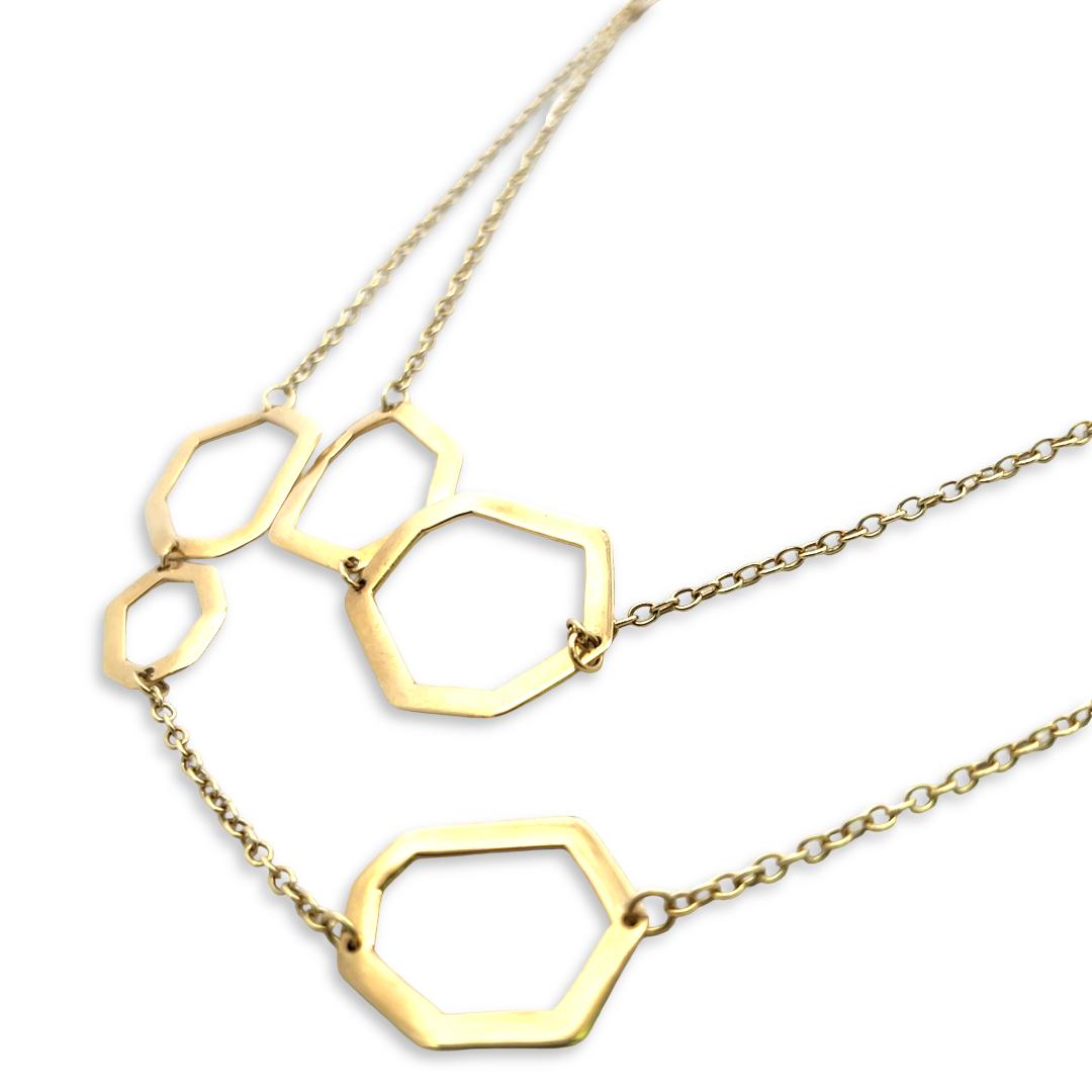 Ippolita Vintage 18K Yellow Gold Geometric Station Necklace 18.5 Grams