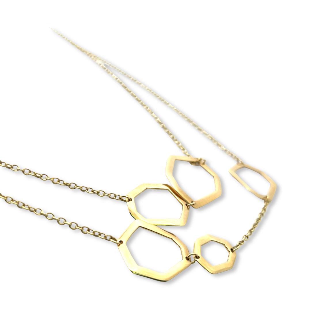 Ippolita Vintage 18K Yellow Gold Geometric Station Necklace 18.5 Grams