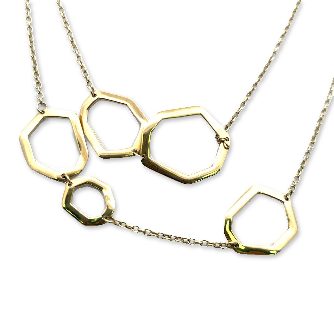 Ippolita Vintage 18K Yellow Gold Geometric Station Necklace 18.5 Grams