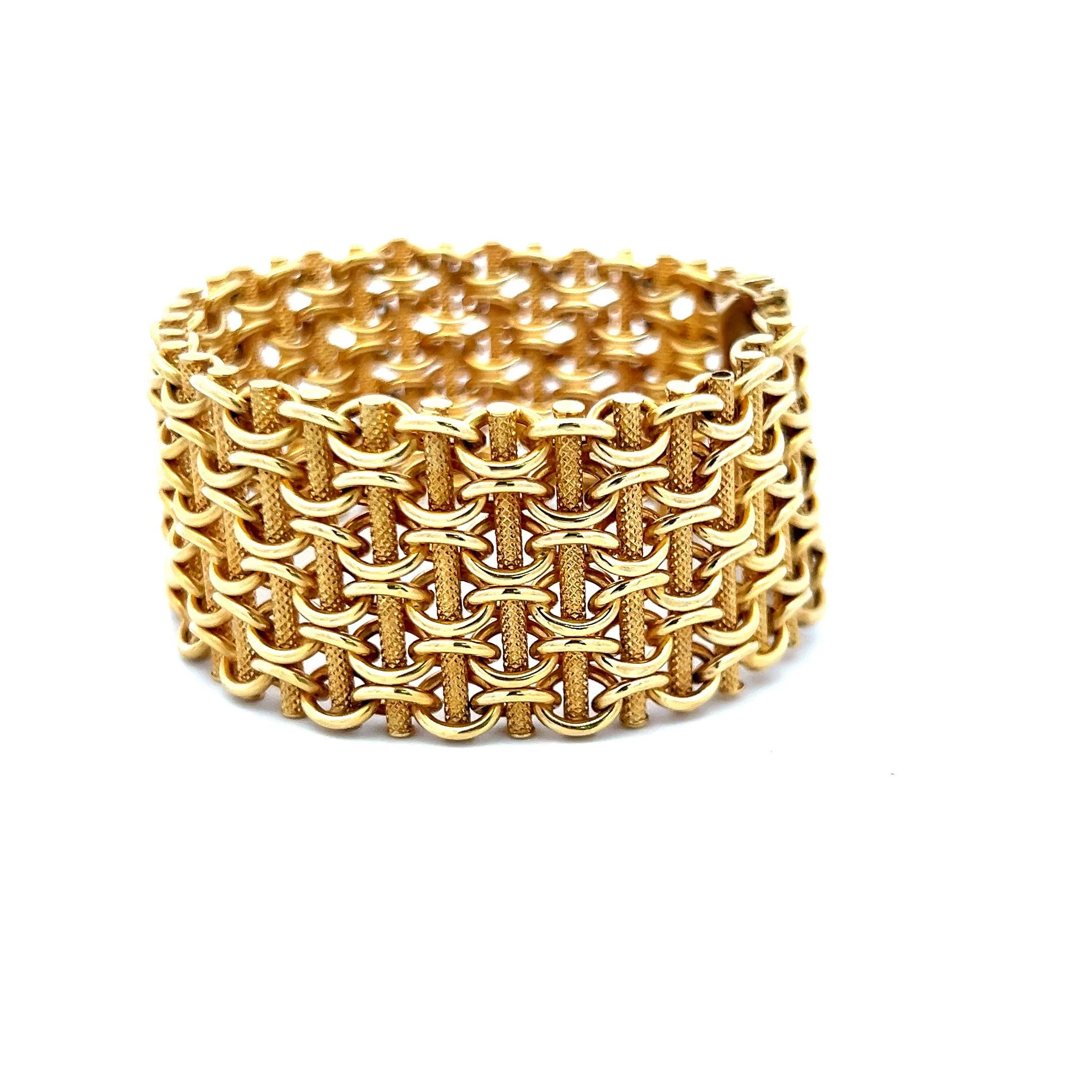 Cartier Vintage 44.80 Grams 18 Karat Yellow Gold Bracelet
