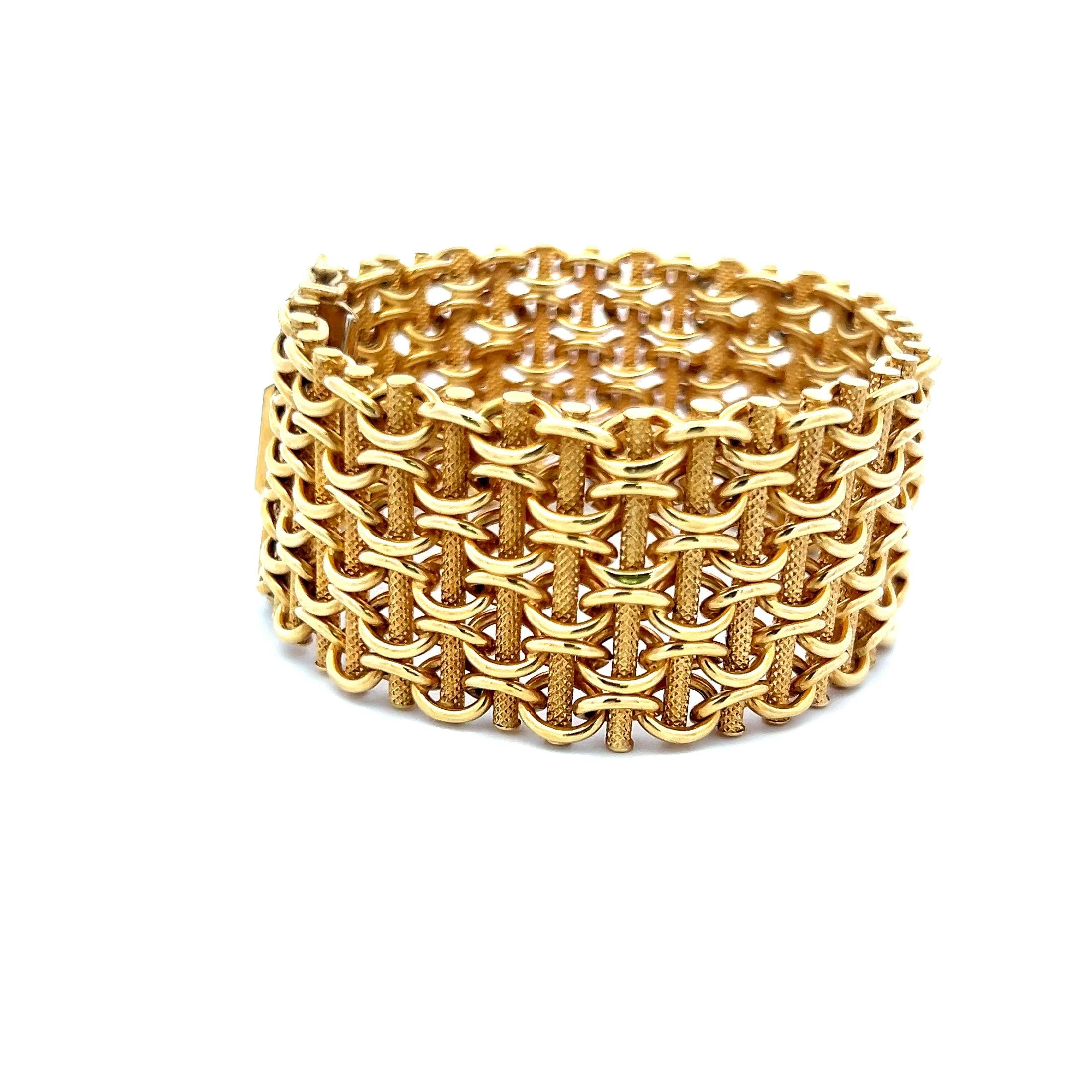 Cartier Vintage 44.80 Grams 18 Karat Yellow Gold Bracelet