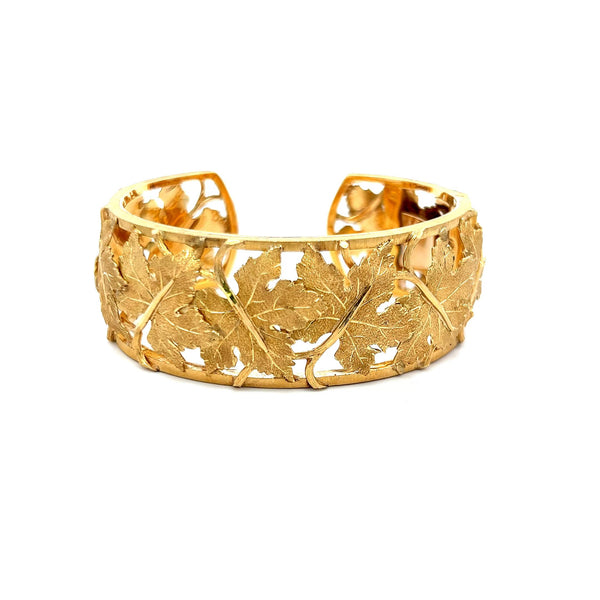 Buccellati Vintage 56.70 Grams 18 Karat Yellow Gold Cuff Bracelet