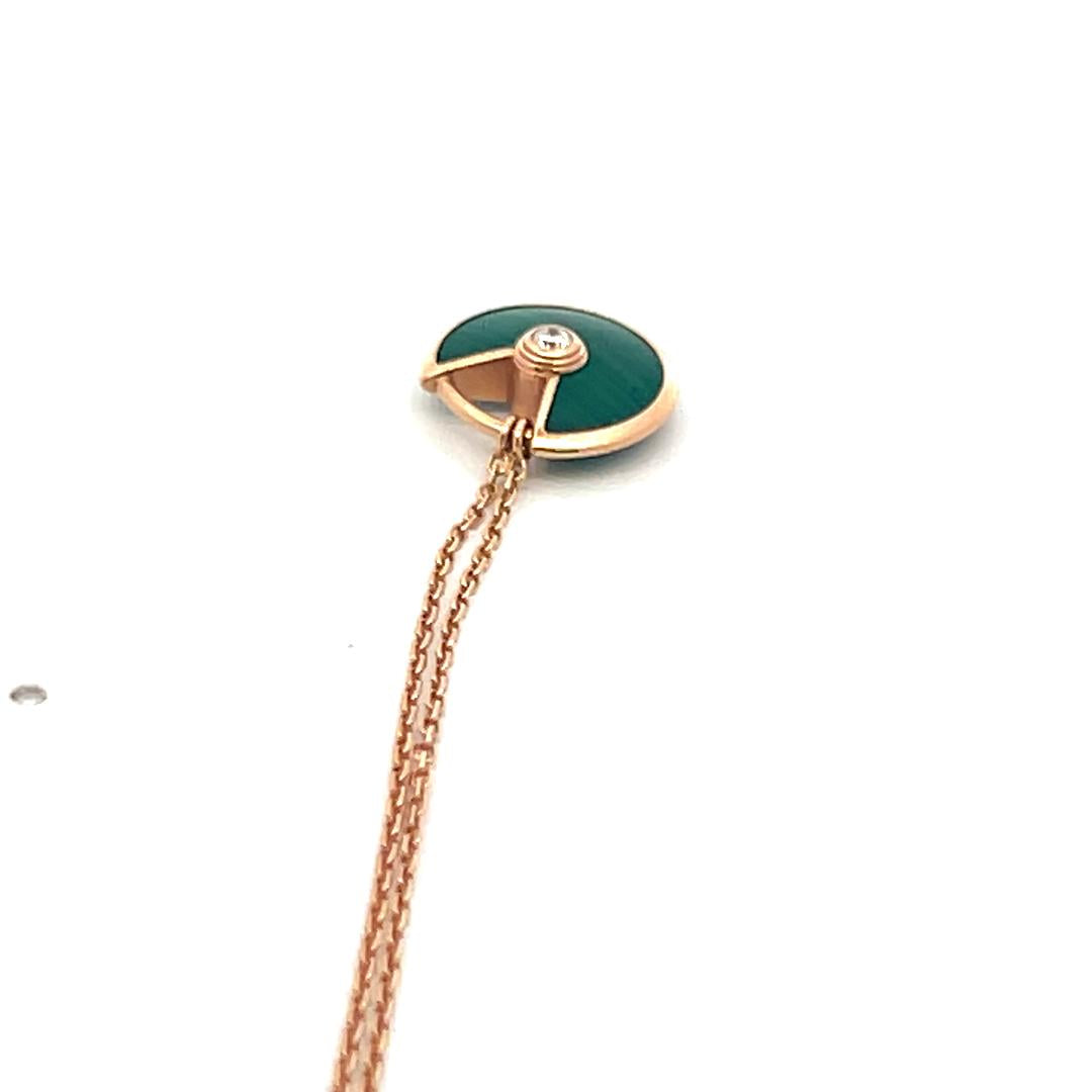 Cartier 0.02 Carat Round Brilliant Diamond 18 Karat Rose Gold Pendant Necklace
