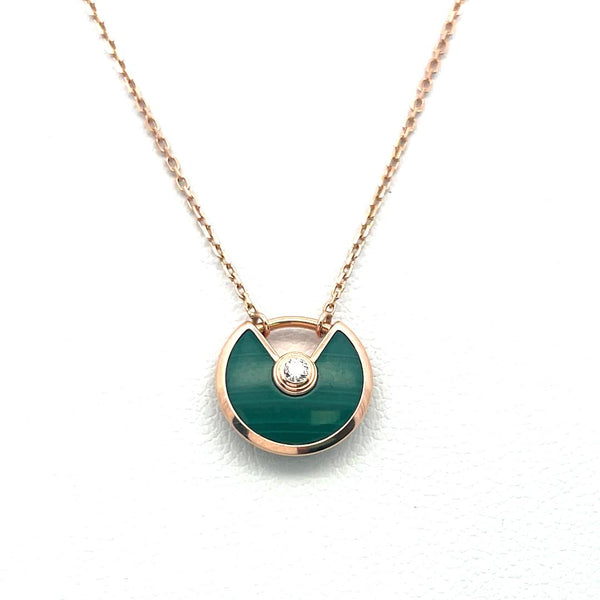 Cartier 0.02 Carat Round Brilliant Diamond 18 Karat Rose Gold Pendant Necklace