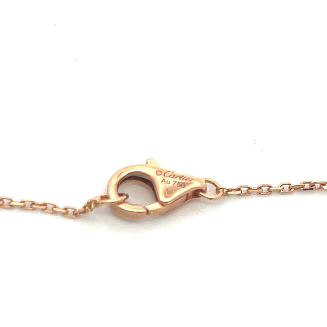 Cartier 0.02 Carat Round Brilliant Diamond 18 Karat Rose Gold Pendant Necklace